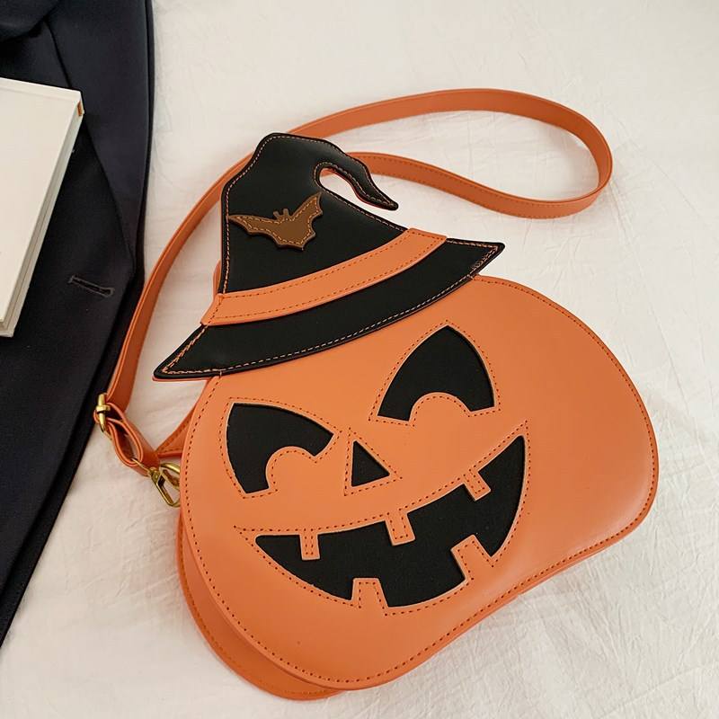 Witchy Grin Pumpkin Crossbody Bag