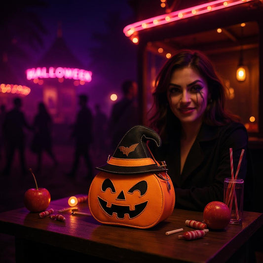 Witchy Grin Pumpkin Crossbody Bag