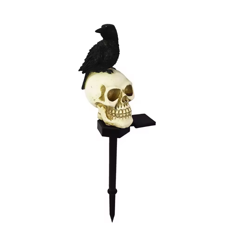 Water Resistant Crow Skull Solar light