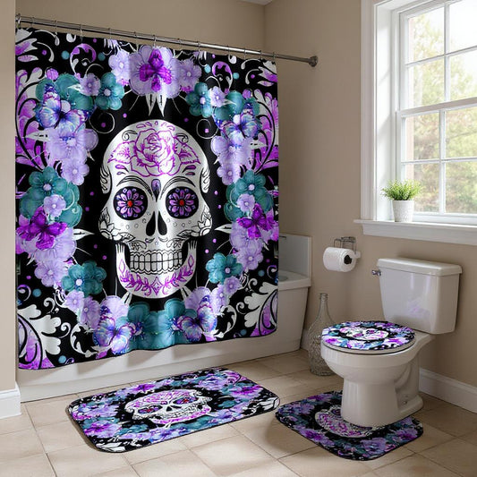 Floral Skull Fiesta Bathroom Set of 4